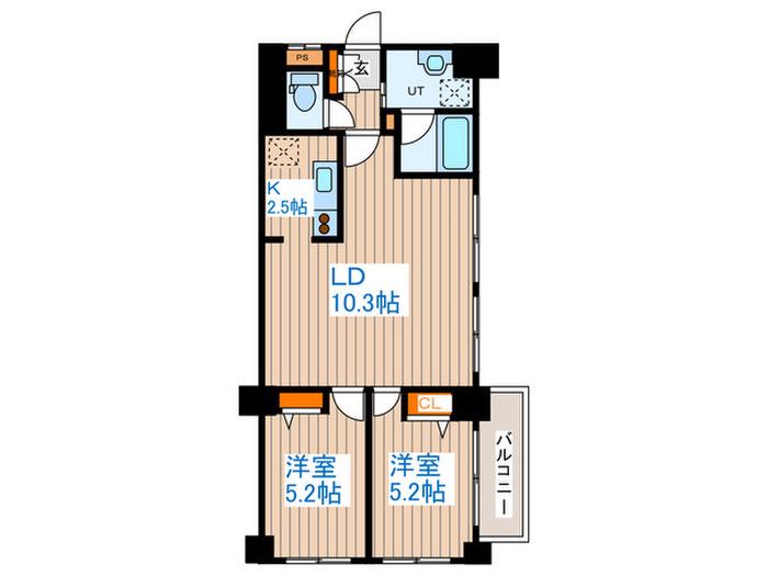 PRIME URBAN北3条通(2LDK/5階)の間取り写真