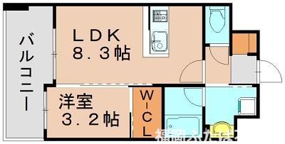 アクシオン吉塚プレミアム(1LDK/7階)の間取り写真