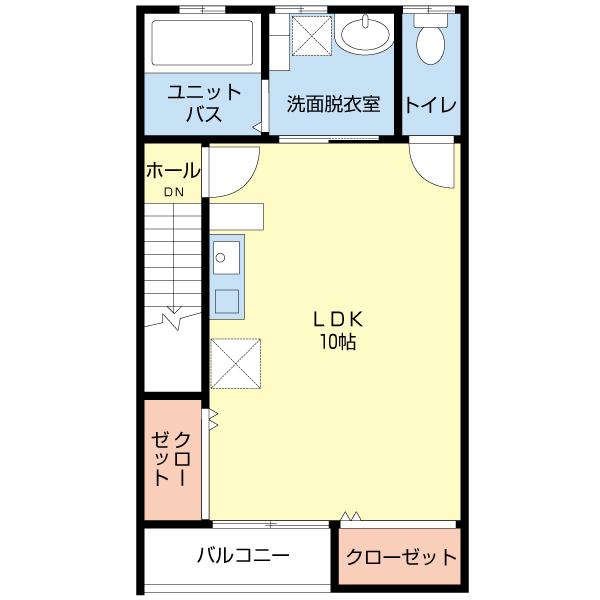 カーサナルミ(ワンルーム/2階)の間取り写真