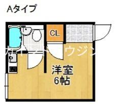 ヴィラ沢ノ町(ワンルーム/1階)の間取り写真