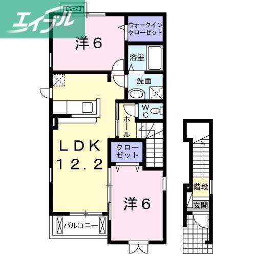 プロニティーハウス共生(2LDK/2階)の間取り写真