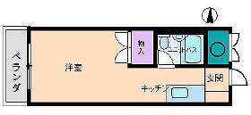シャレール長居(ワンルーム/2階)の間取り写真