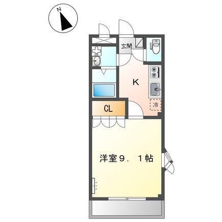 アルファルド(1K/1階)の間取り写真