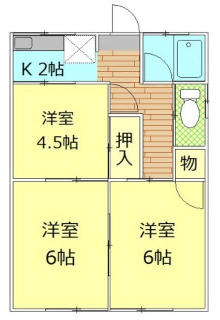 上町ハイツ(3K/1階)の間取り写真