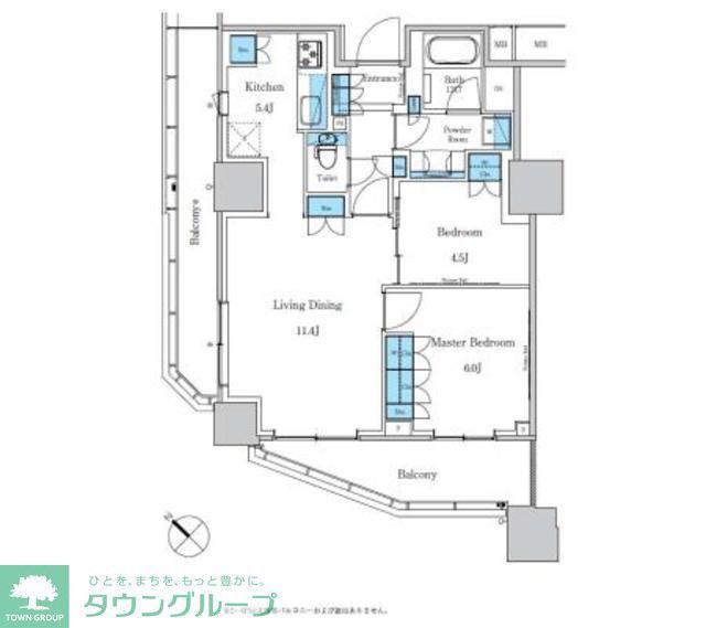 パークアクシス滝野川ラ ブリーズ(2LDK/2階)の間取り写真
