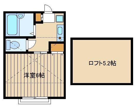 メイプルハウス(1K/2階)の間取り写真