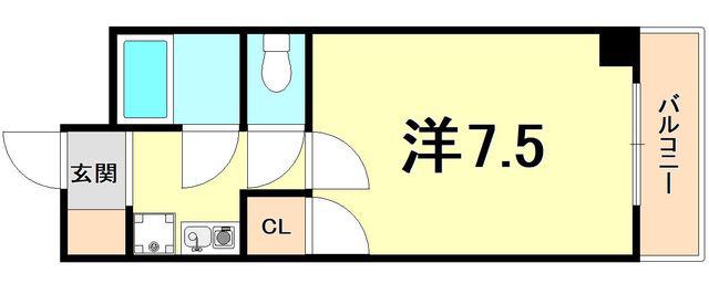 ステューディオ46(1K/3階)の間取り写真