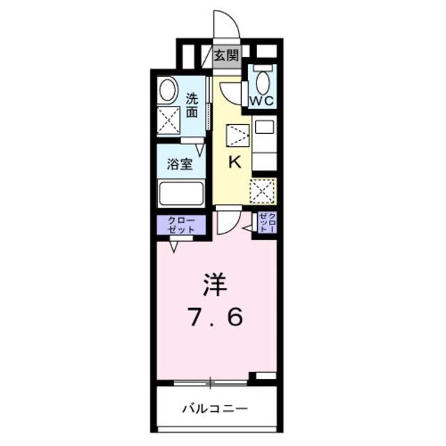 リバーバッグ II(1K/1階)の間取り写真