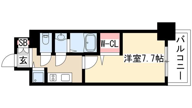 プレサンスジェネ葵(1K/10階)の間取り写真