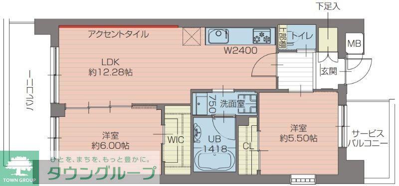 プレジオ北綾瀬ASIAN(2LDK/7階)の間取り写真
