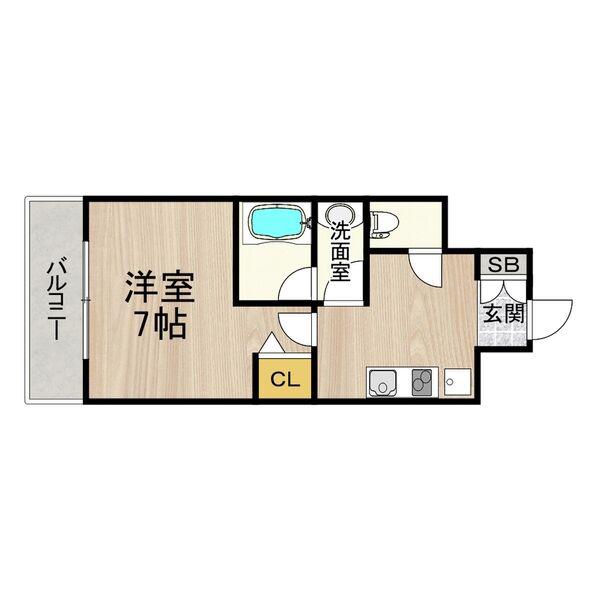 CITYSPIRE神戸元町I(1K/3階)の間取り写真