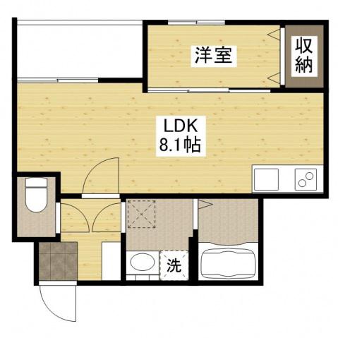 セブンプロート己斐西町II(1LDK/3階)の間取り写真