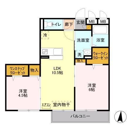 イリオス(2LDK/2階)の間取り写真