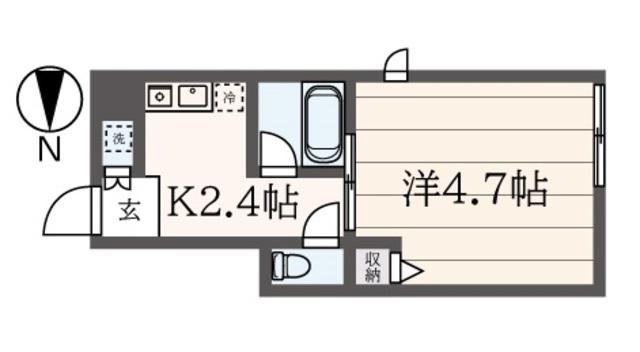 シバリ―ヒルズ(1K/1階)の間取り写真