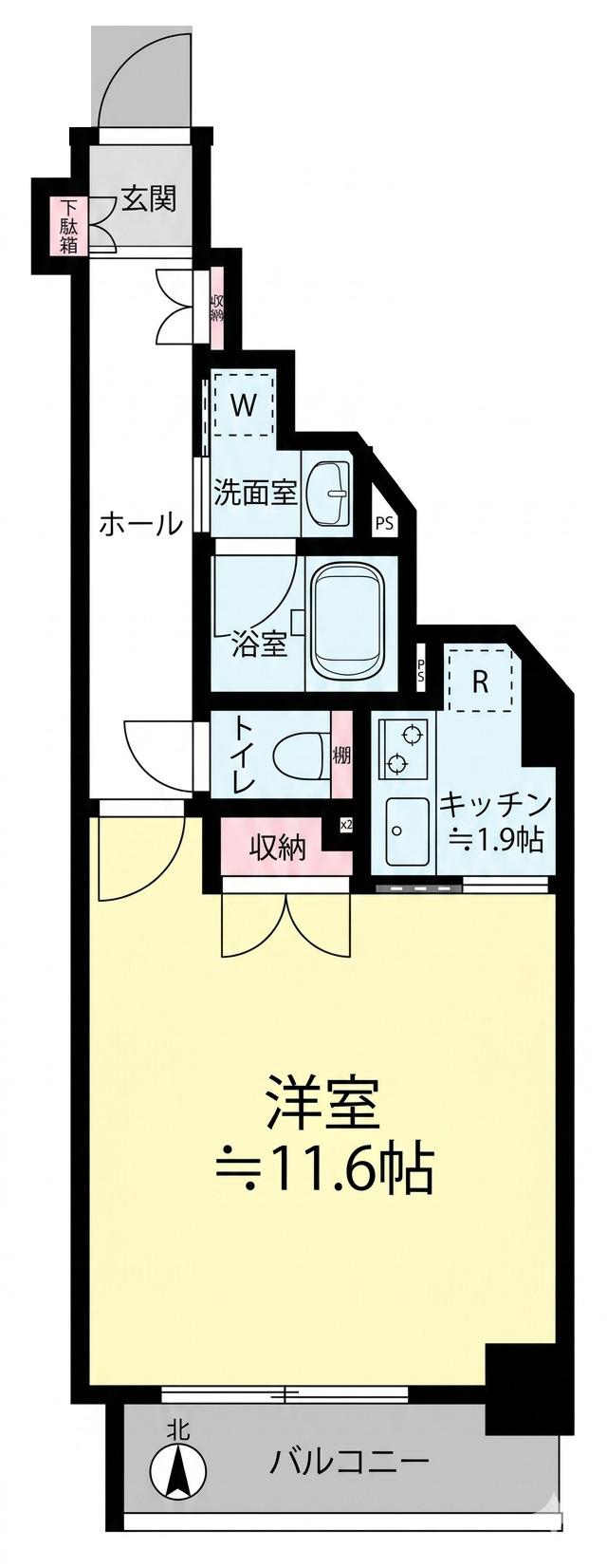 カイセイ北梅田(1K/3階)の間取り写真