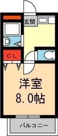 ハイツレジーナ(1K/2階)の間取り写真