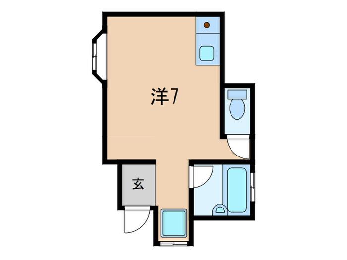 サンライズ大倉山(ワンルーム/1階)の間取り写真