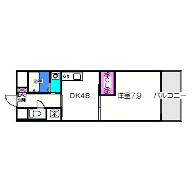近鉄南大阪線 河内松原駅 徒歩33分 5階建 築20年(1DK/1階)の間取り写真