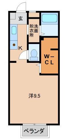 ロイヤルハイツ三石(1K/2階)の間取り写真