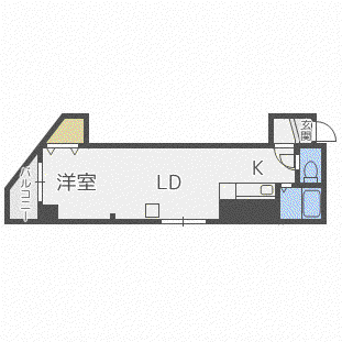 ラフィナート豊平(1LDK/9階)の間取り写真