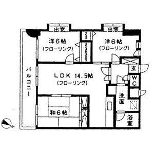 オリエントハイツ別府(3LDK/7階)の間取り写真