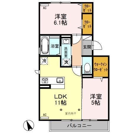 COURE(2LDK/3階)の間取り写真