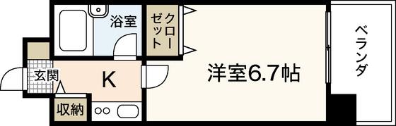 ダイアパレス昭和町(1K/3階)の間取り写真