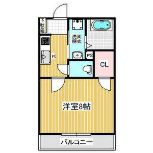 KTIレジデンス若江岩田(1K/2階)の間取り写真