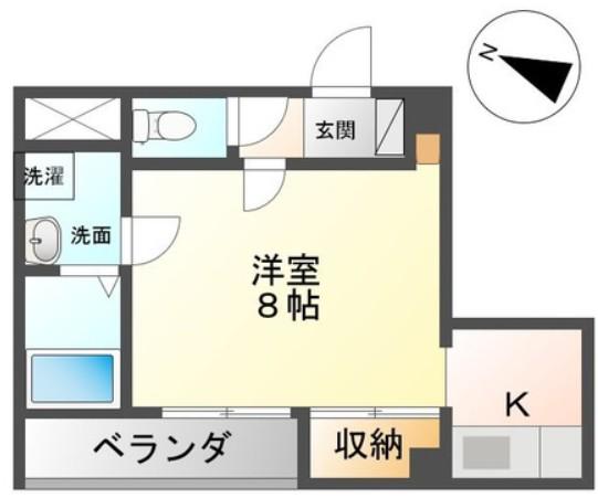 メゾンアルファ北仙台(1K/2階)の間取り写真