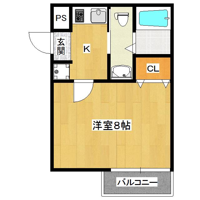 アークリード京都黒門(1K/1階)の間取り写真