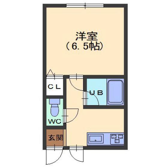 シティコート八幡(1K/1階)の間取り写真