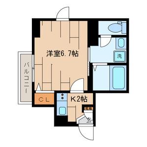 CLAIR COURT(1K/2階)の間取り写真