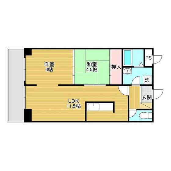 アクトピアTOYAMA(2LDK/5階)の間取り写真