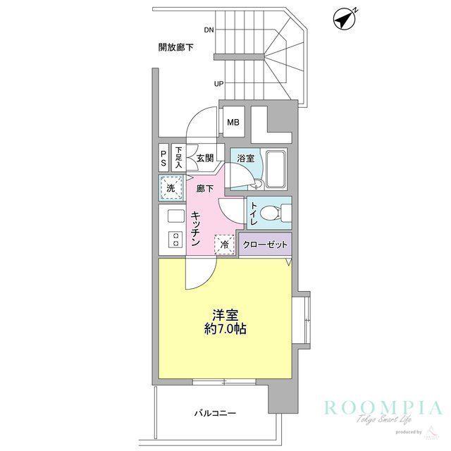 サンピエス河田町(1K/3階)の間取り写真