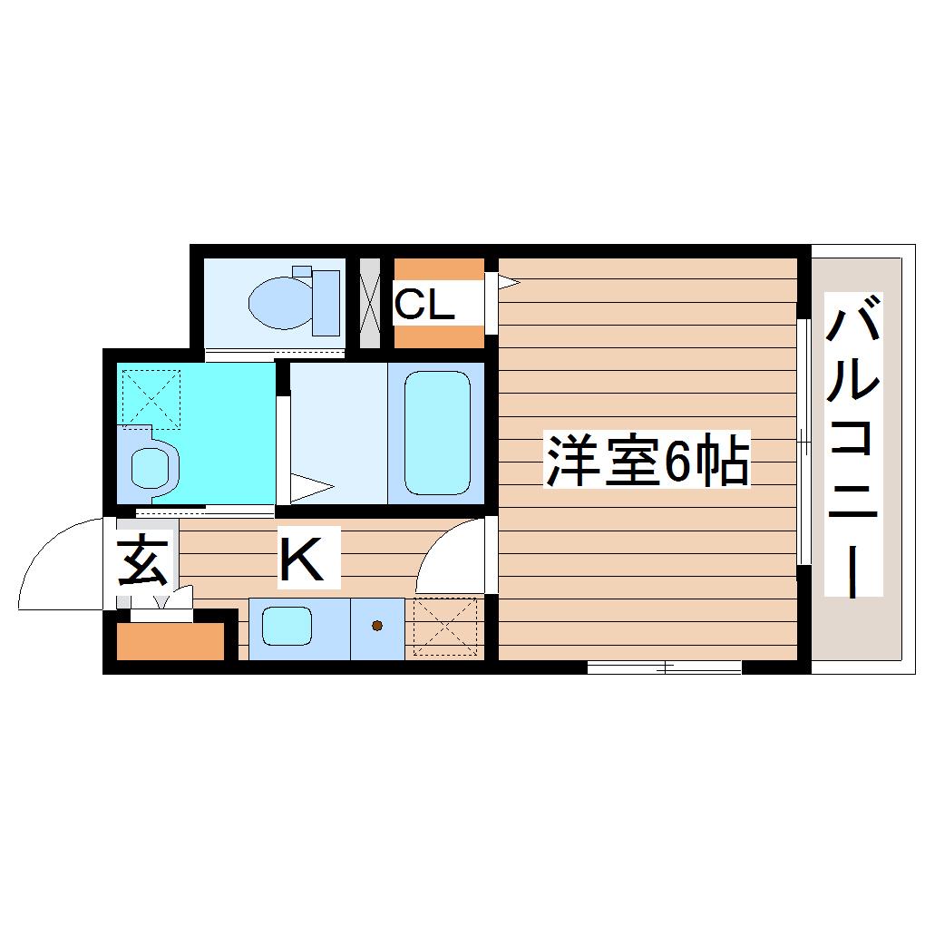 LIBRA COURT苦竹(1K/1階)の間取り写真
