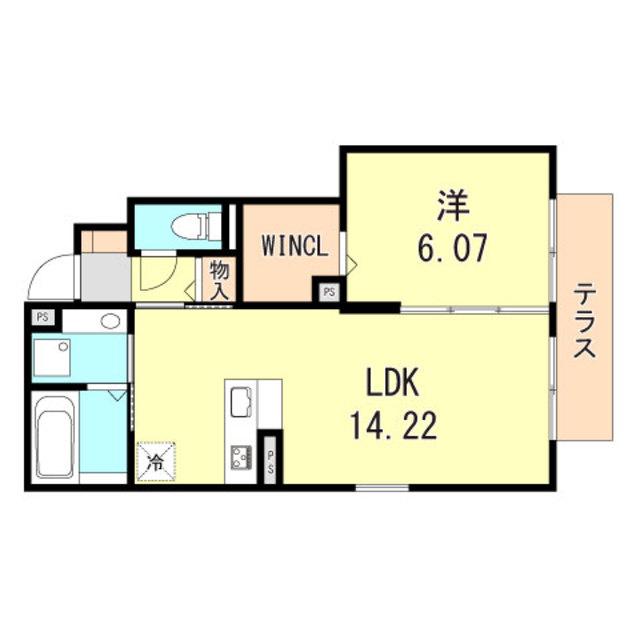 セルヴィス デ エスプリ(1LDK/1階)の間取り写真