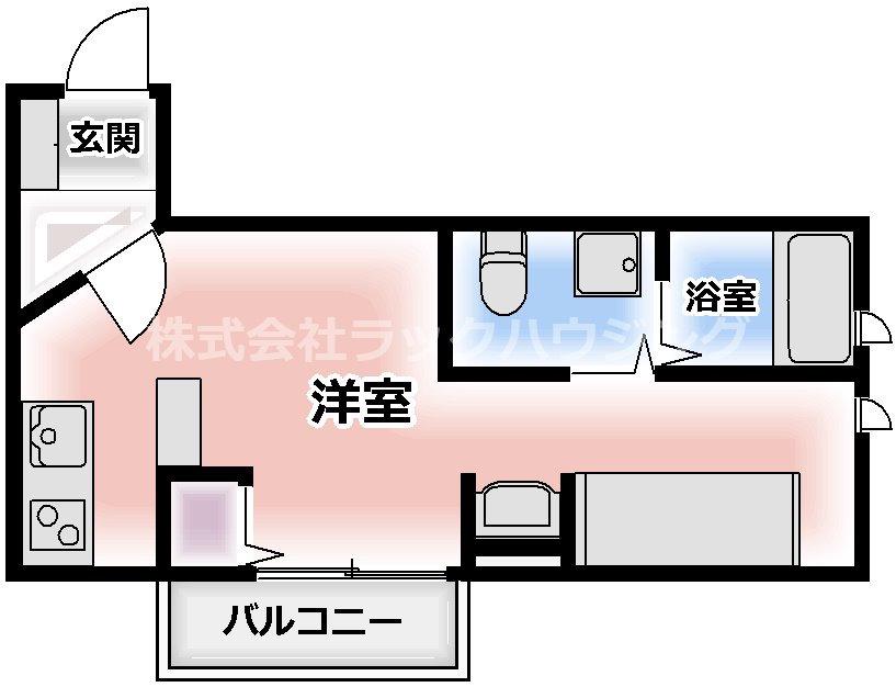 クロスレジデンシア(ワンルーム/2階)の間取り写真