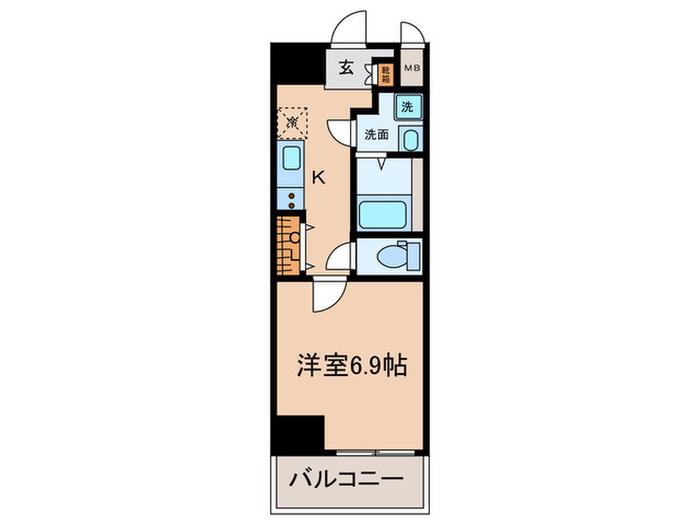 ノステルコート岡崎(1K/12階)の間取り写真