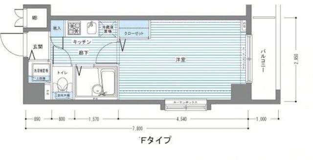 レジディア多摩川(1K/4階)の間取り写真