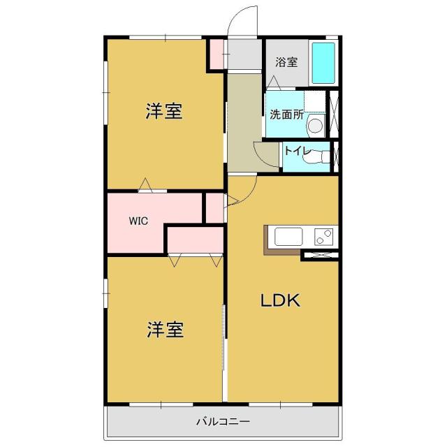 レトア・ガーデンヒルズ(2LDK/1階)の間取り写真