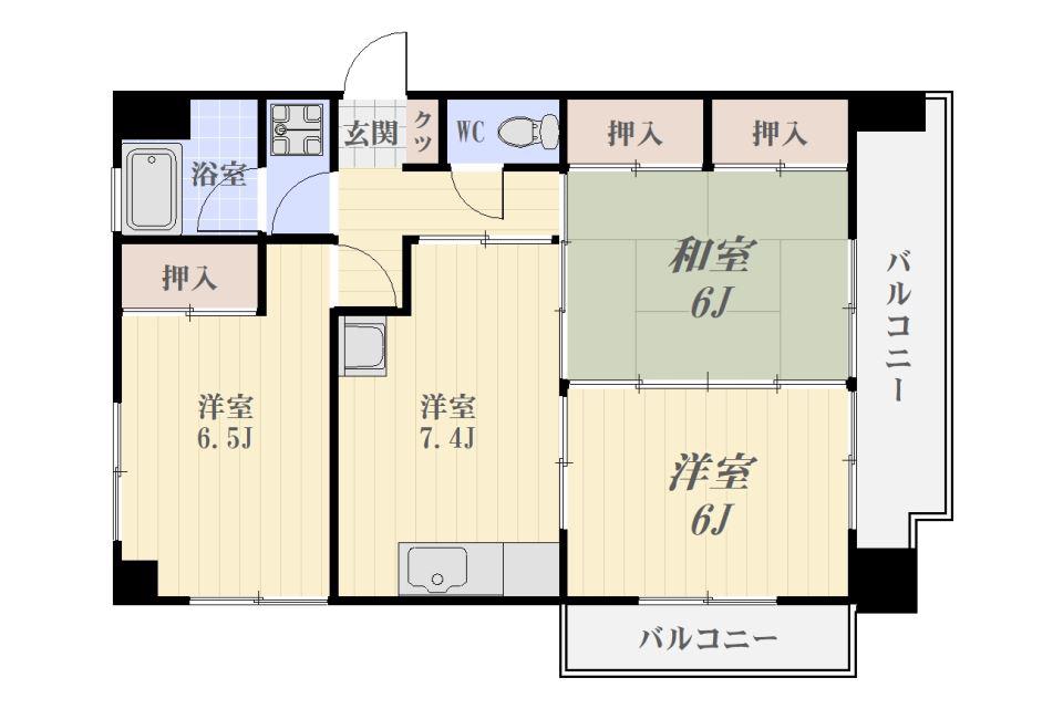 サンシャイン上之園(3DK/3階)の間取り写真