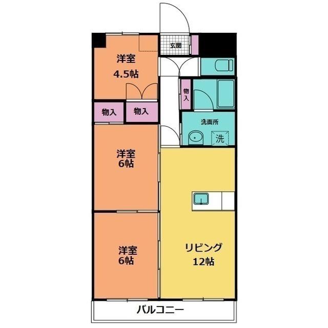 セードルせせらぎ(3LDK/2階)の間取り写真