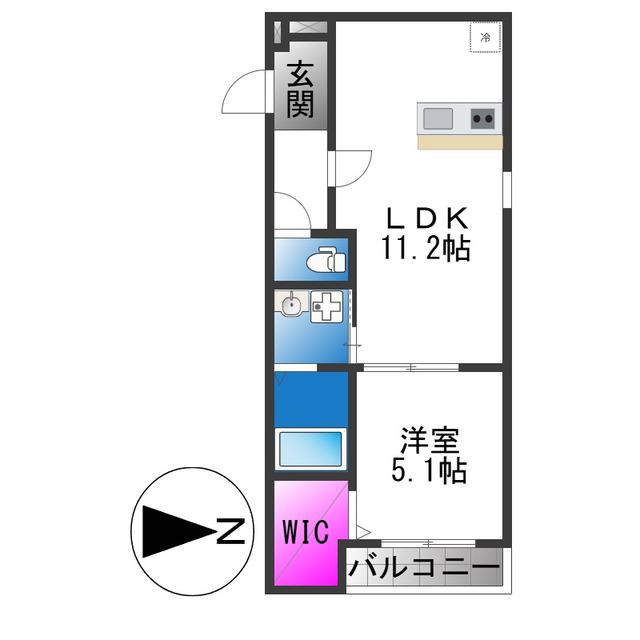 フジパレス東花園駅北II番館(1LDK/1階)の間取り写真