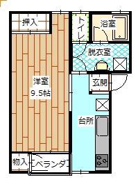 アベニューシティ(1K/2階)の間取り写真