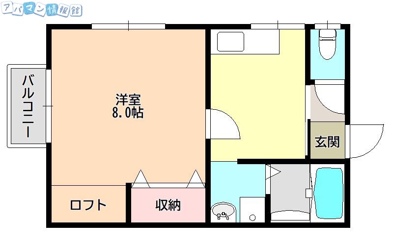 コートピュア(1K/1階)の間取り写真