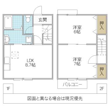 スカイコート(2LDK/1階)の間取り写真