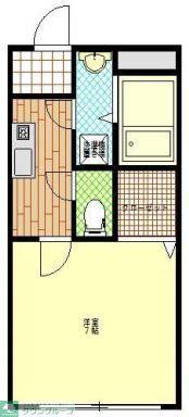ミラ若葉台(1K/2階)の間取り写真