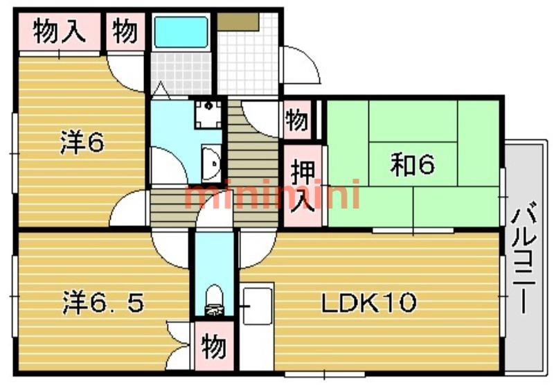 メゾン・グランドパークC棟(3LDK/1階)の間取り写真