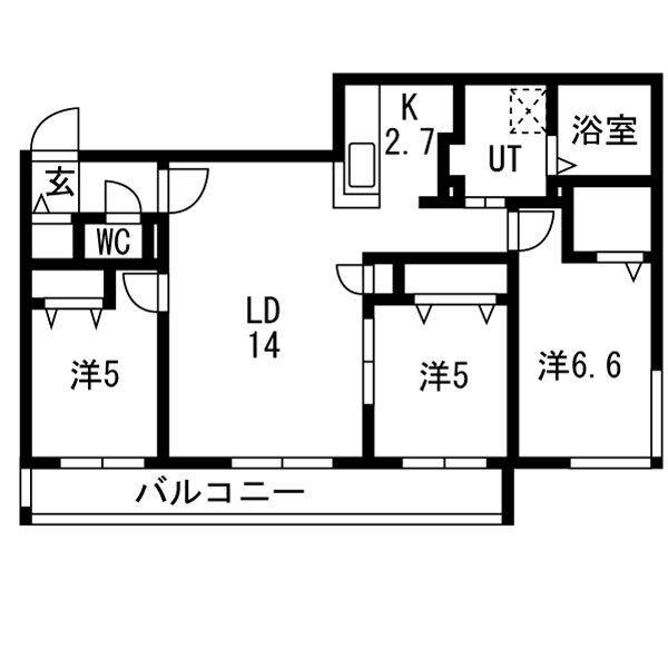 STELA POLARE(3LDK/3階)の間取り写真