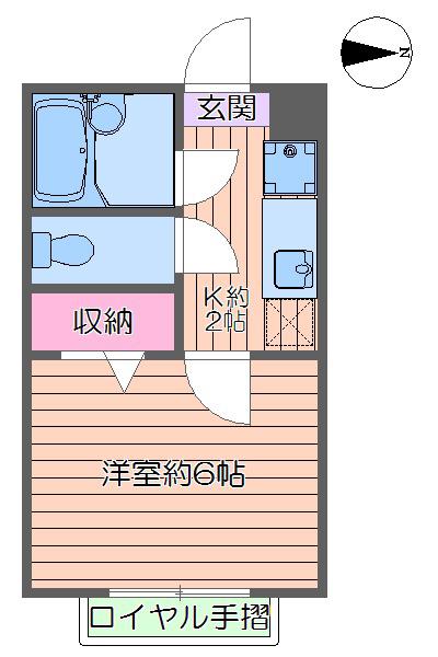 ベルシオン西新井(1K/1階)の間取り写真